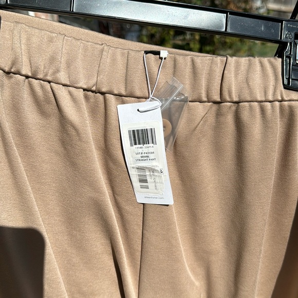 NWT Eileen Fisher Bramble Tan Straight Pants Zip Front XL - Picture 2 of 8